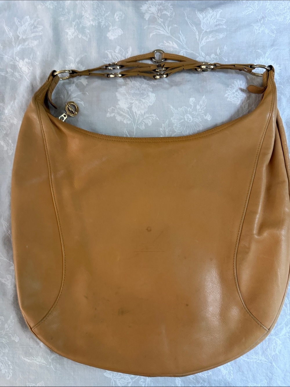 Longchamp Leather Quadruple Strap Vintage VTG Ring Slim Hobo Bag Purse Handbag - Picture 3 of 9